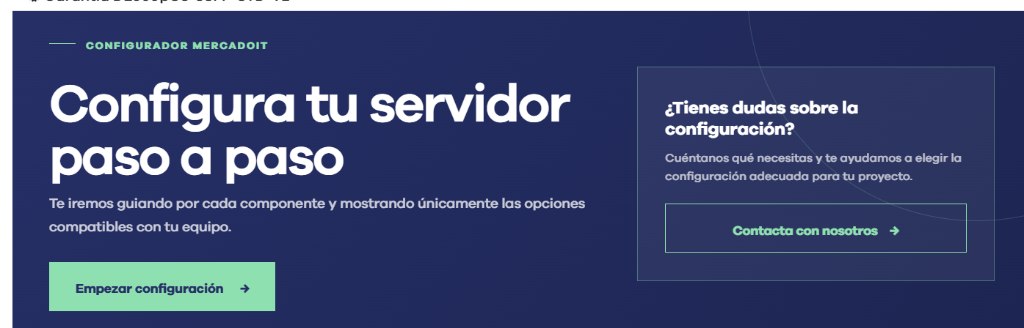 Configurador de servidores MercadoIT paso a paso