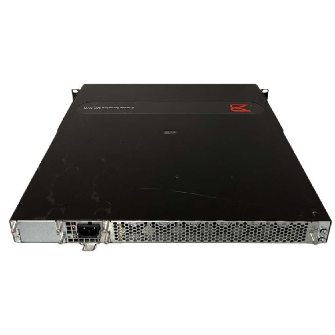 Brocade ServerIron ADX 1000 1U fixed-configuration ServerIron with 16-port 10/100/1000 Base-T (RJ45), dual-core management processor (1 GB memory per core), two application processors (2 GB memory per core), one AXP Application Acceleration Processor, one PAX Process Acceleration Engine, and one AC power supply