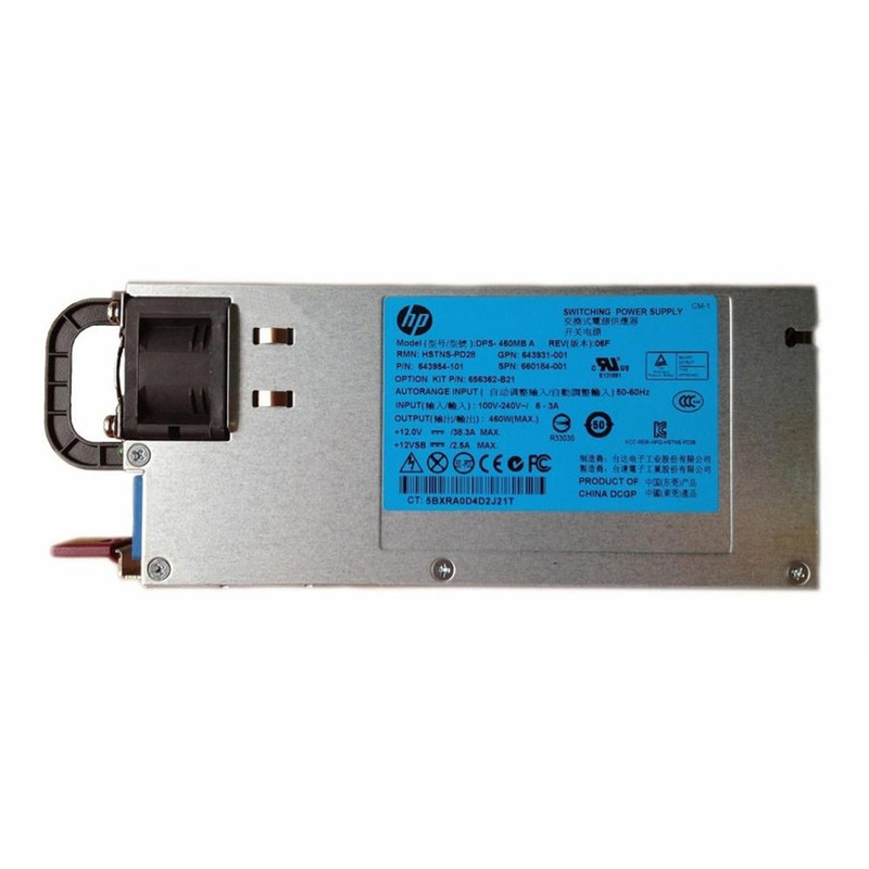 656362-B21 | Fuente de alimentación HPE de 460 W con ranura común Platinum y conexión en caliente