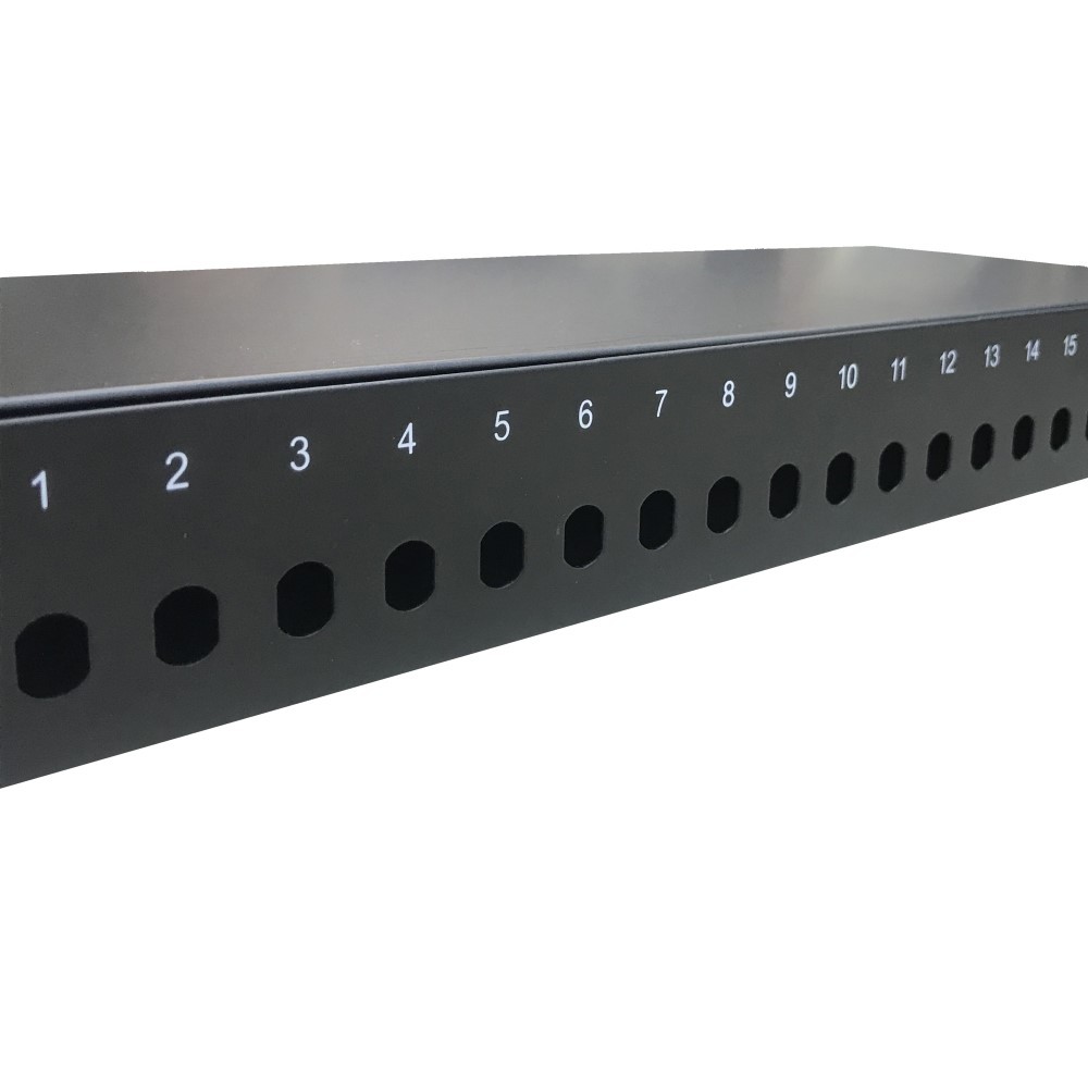 Bandeja 19” para 24 ST simplex telescópica, con accesorios