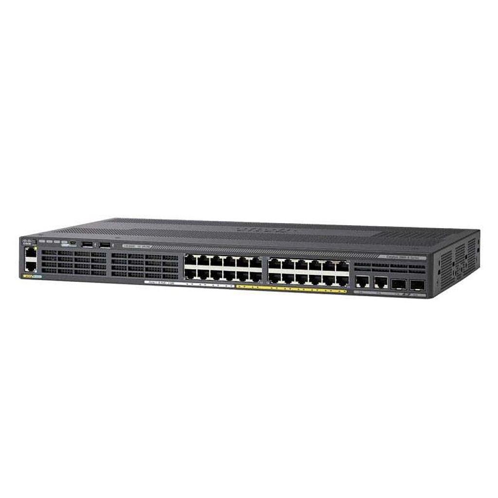 Cisco Catalyst 2960X 24 10/100/1000 (PoE & PoE+) (PoE budget of 110 W) and x2 10/100/1000 and x2 1GbE SFP