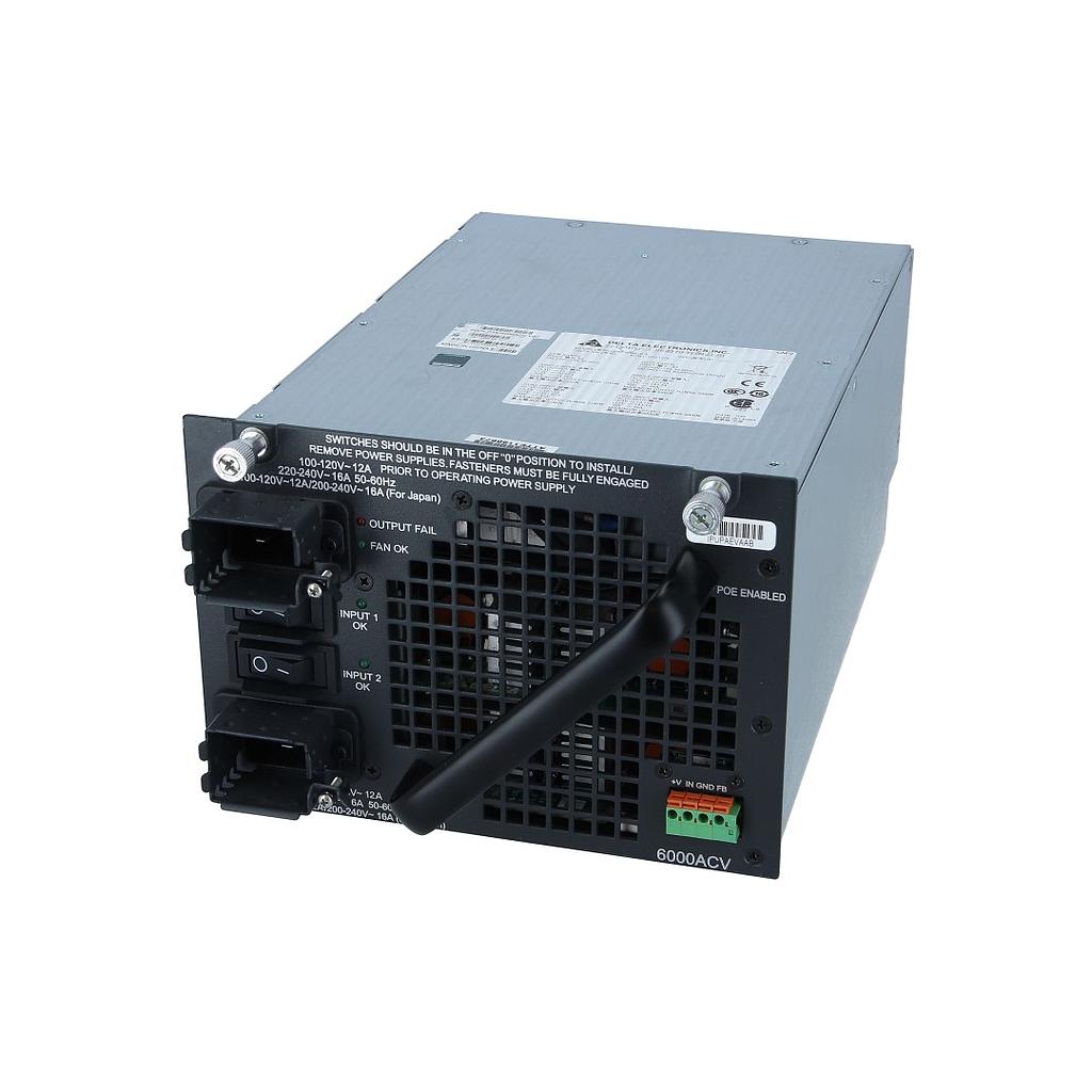 Cisco 6000W AC power supply (with integrated PoE) for Catalyst 4500 Series