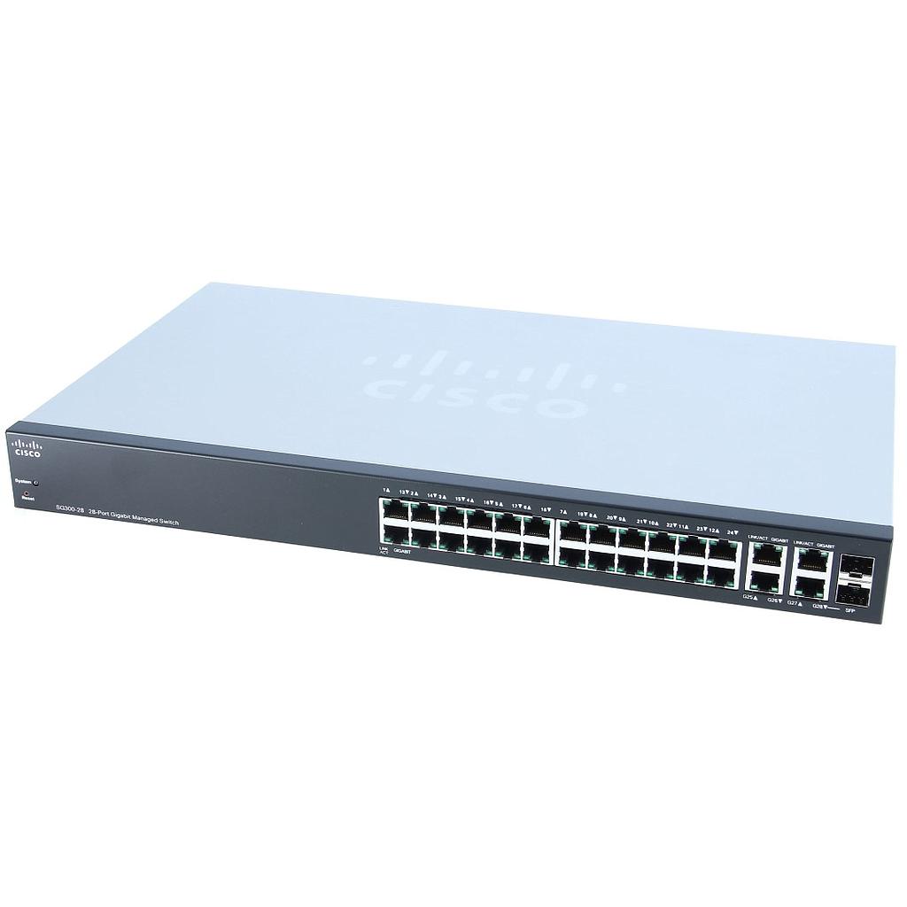 Cisco Small Business 300 Series SG300-28 Managed Switch, 24-port 10/100/1000, 2x 10/100/1000 & 2 combo mini-GBIC ports