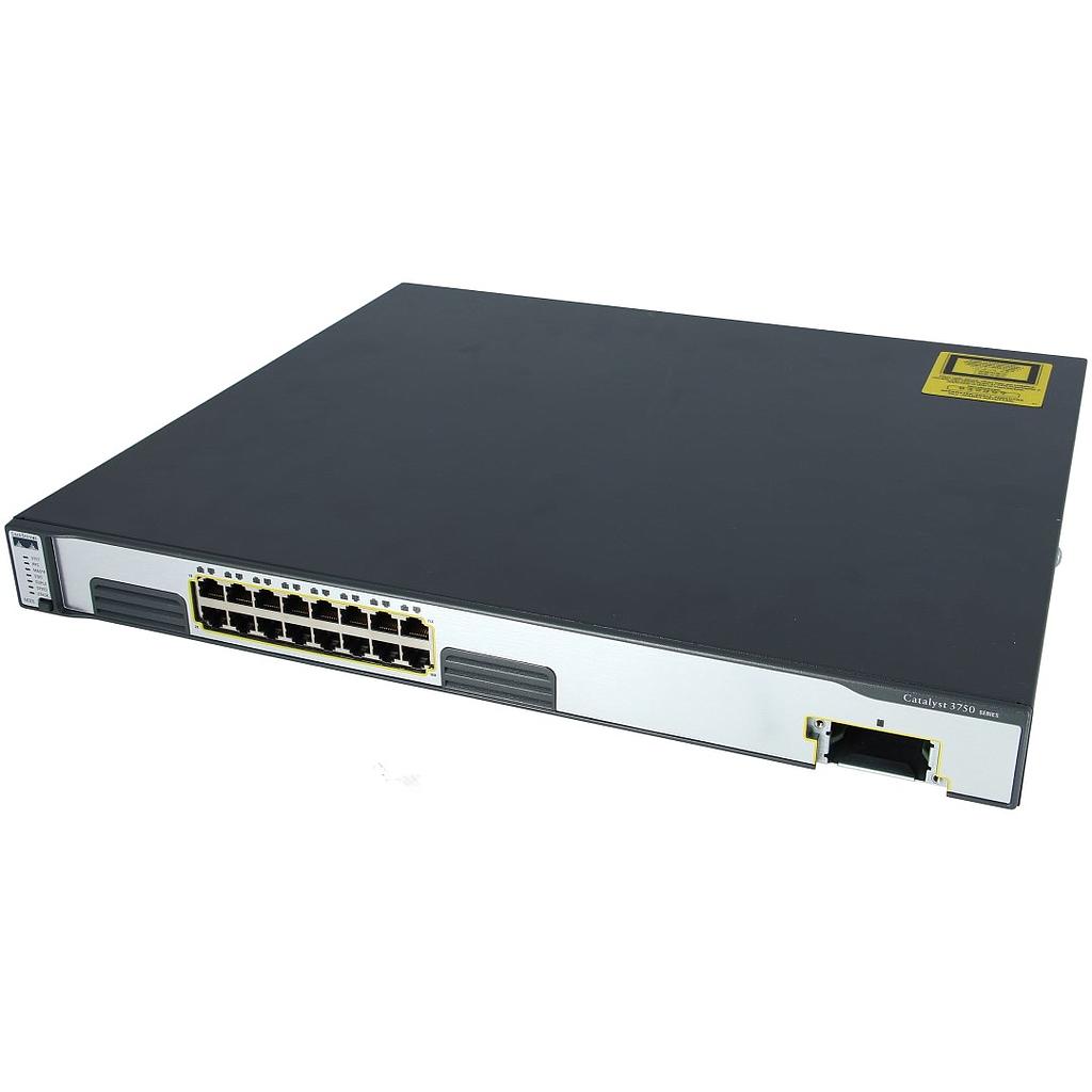 Cisco Catalyst 3750G Stackable 16 10/100/1000 Gigabit Ethernet ports & 1 10GbE Xenpak Uplink port, IP Base software
