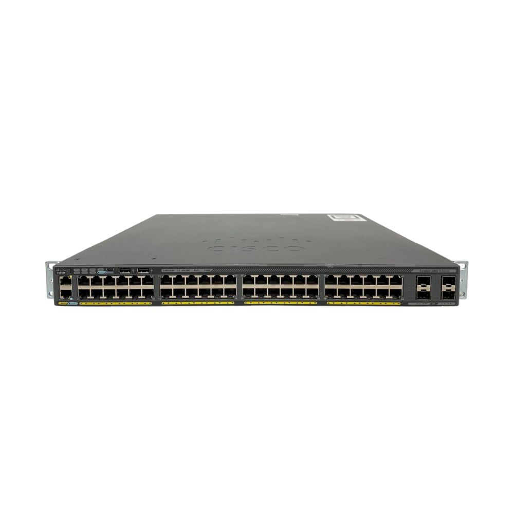 Cisco Catalyst 2960X 48 10/100/1000 PoE+ ports (PoE budget of 740 W) and 4 SFP module slots LAN Base