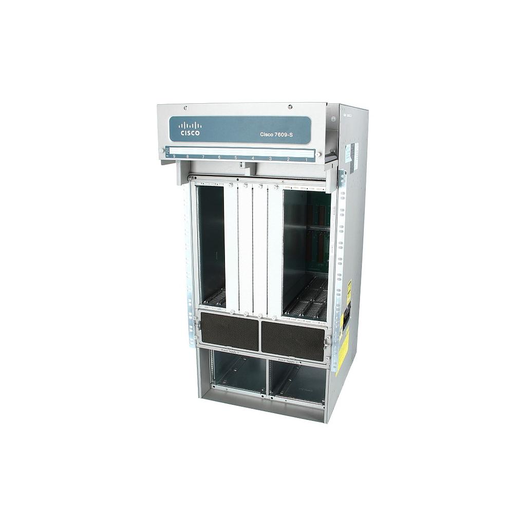 Cisco 7609-S enhanced service-provider chassis (includes redundant tiered-speed fan trays, cable management tray with standard and extended depth inserts, and mounting kit)