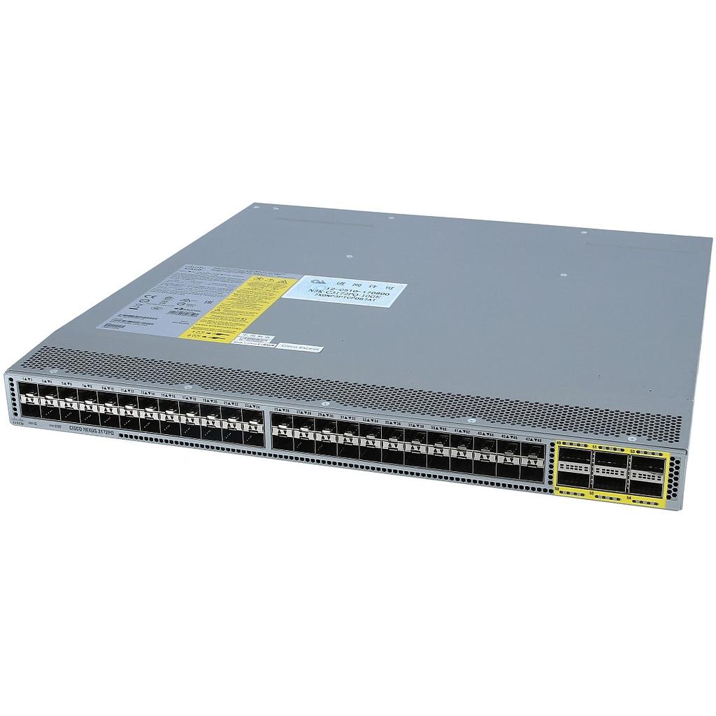 Cisco Nexus 3172PQ, 48 SFP+ and 6 QSFP+ ports, choice of airflow and power supply