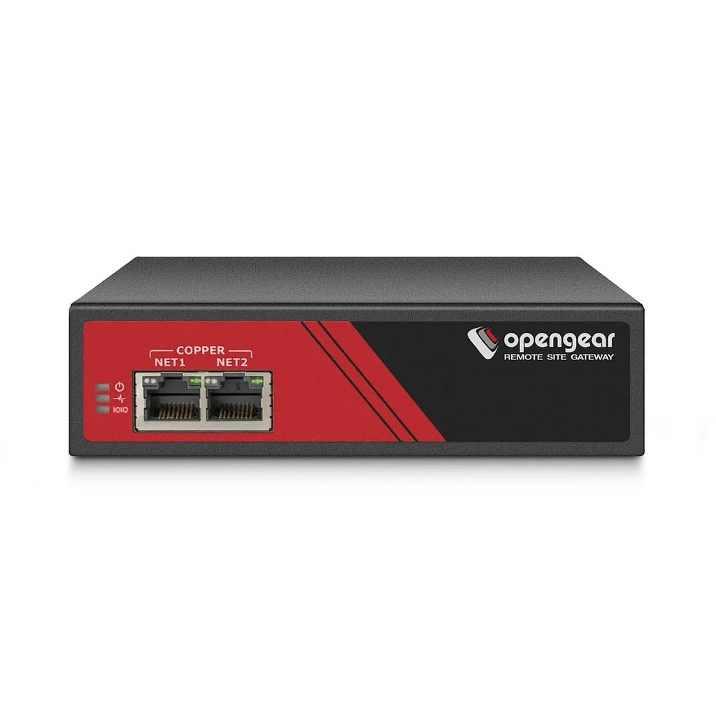 Opengear 8 serial Cisco Straight pinout, ext power, Dual 1 GbE Ethernet, 4 USB console ports, 2 DIO and 2 output ports, Global Power Adapter
