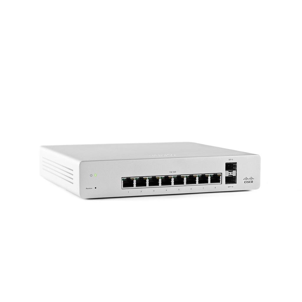 Cisco Meraki Cloud-Managed L2 8 Port Gigabit 124W PoE Switch