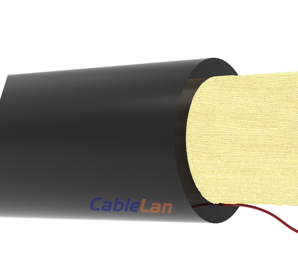 Cable F.O. OS2 exterior dieléctrica, PE, Fca, bobina 2000 m, 1 x 12 fibras