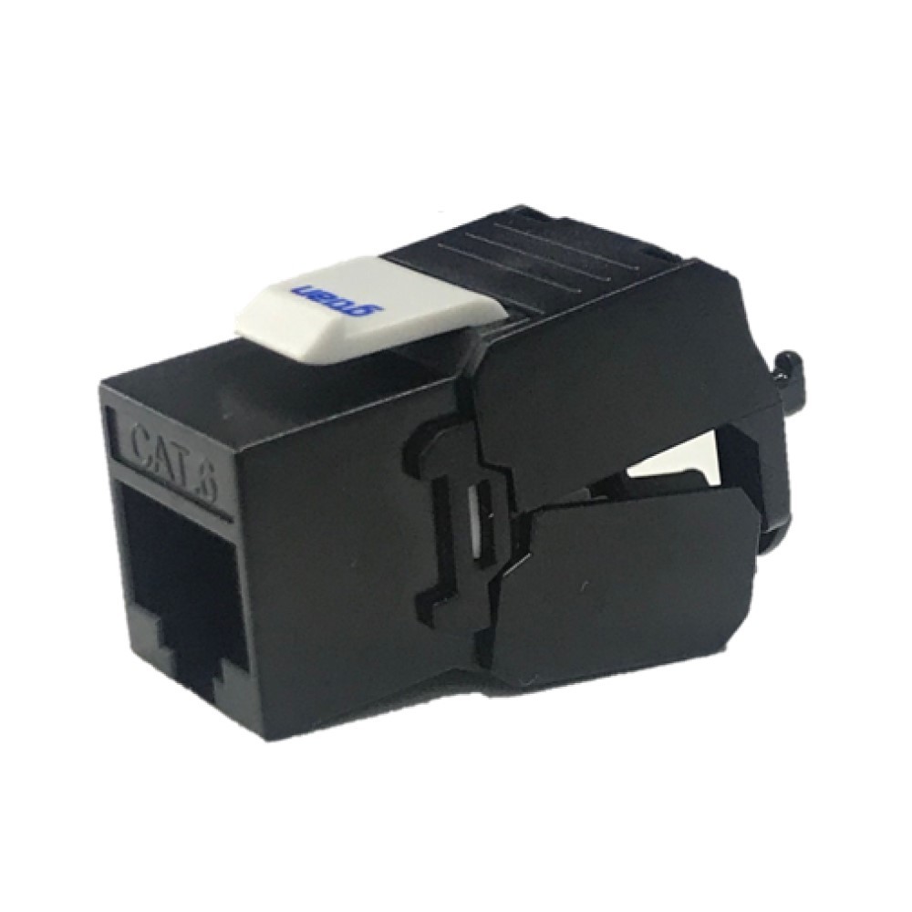 Conector RJ45 Hembra C-6 UTP, 180º, Tool less compact, 50μ oro