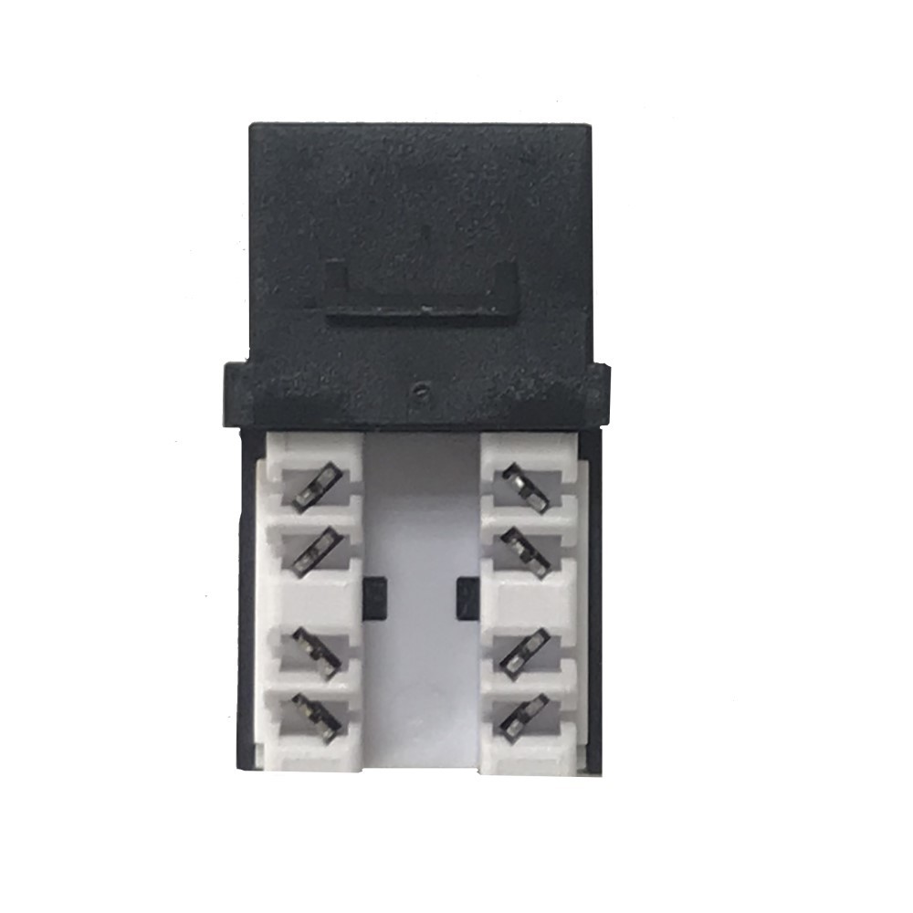 Conector RJ45 Hembra C-6A UTP, 90º, conexión con herramienta, 50μ oro