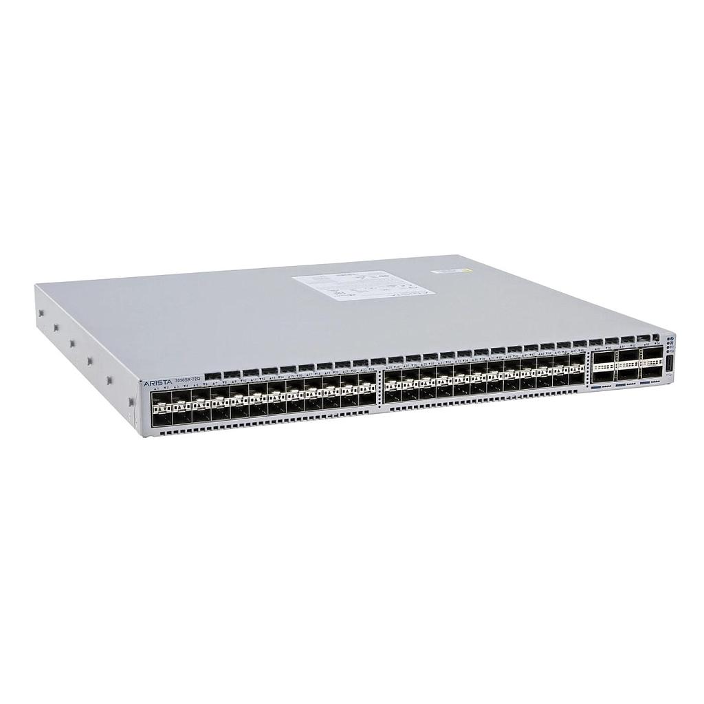 Arista 7050SX, 48xSFP+ & 6x40GbE QSFP+ switch, front-to-rear airflow and dual AC power supplies