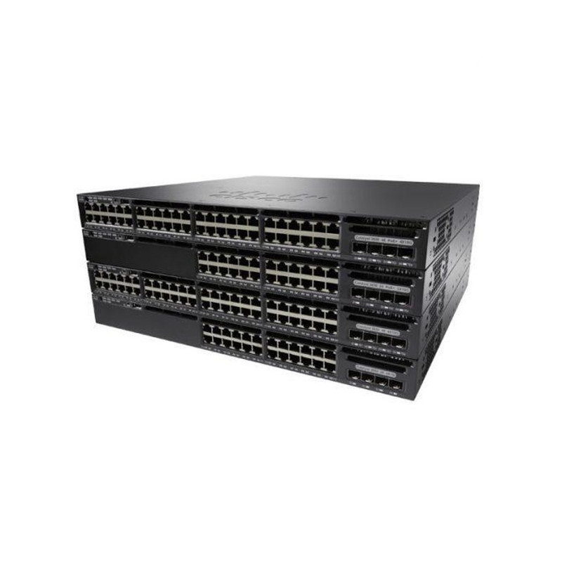Cisco Catalyst 3650 Standalone with Optional Stacking 48 (36 10/100/1000 and 12 100Mbps/1/2.5/5/10 Gbps) Ethernet and 4x10G Uplink ports, with one 1100WAC power supply, 1 RU, LAN Base feature set