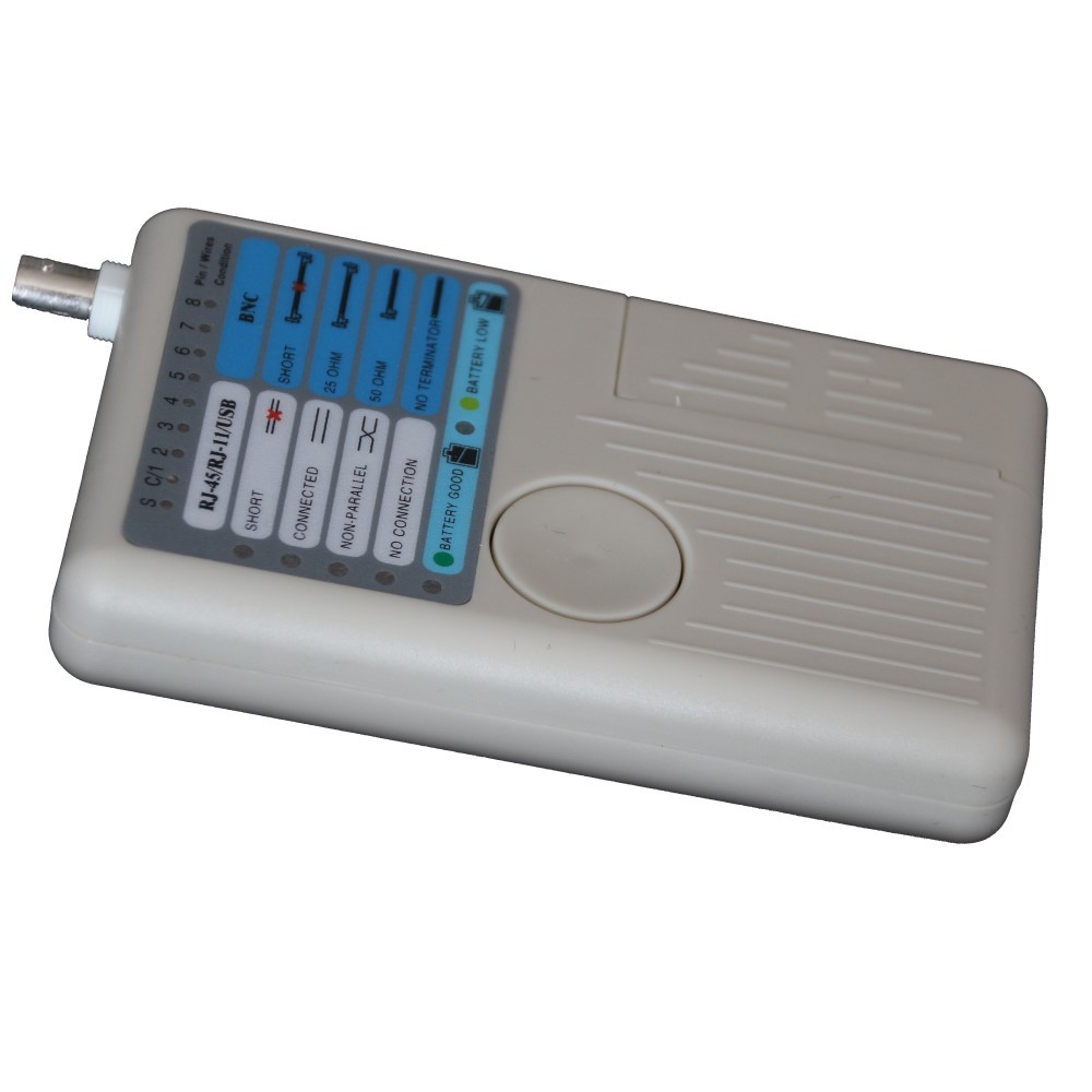 Tester de cableado RJ 11/12/45, BNC y USB