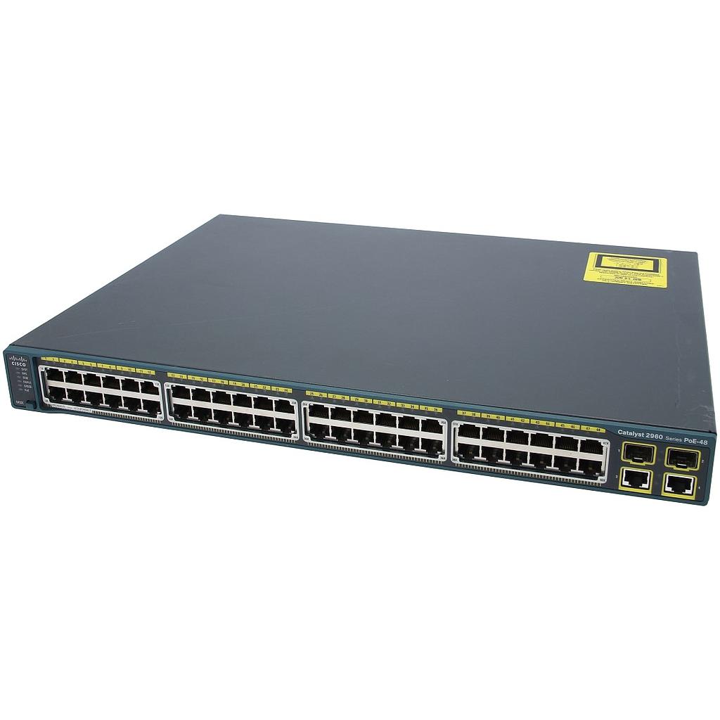 Cisco Catalyst 2960 48 10/100 PoE ports, 2 10/100/1000 &amp; 2 SFP Uplink ports, LAN Base Image