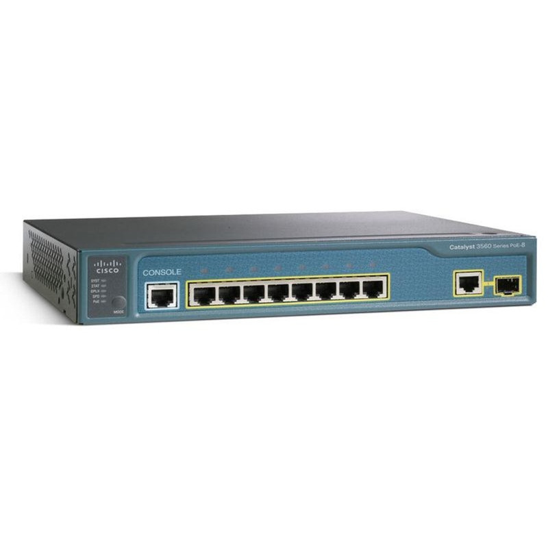 Cisco Catalyst 3560 Compact, 8x 10/100 PoE Ethernet Ports, 1 dual-purpose 10/100/1000 &amp; SFP uplink ports, Standard Multilayer Image Image (IP Base)