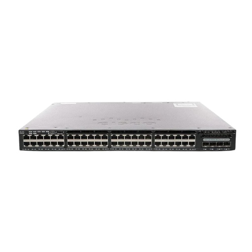 [WS-C3650-48FD-E] Cisco Catalyst 3650 Standalone with Optional Stacking 48 10/100/1000 Ethernet PoE+ and 2x10G Uplink ports, with one 1025WAC power supply, 1 RU, IP Services feature set