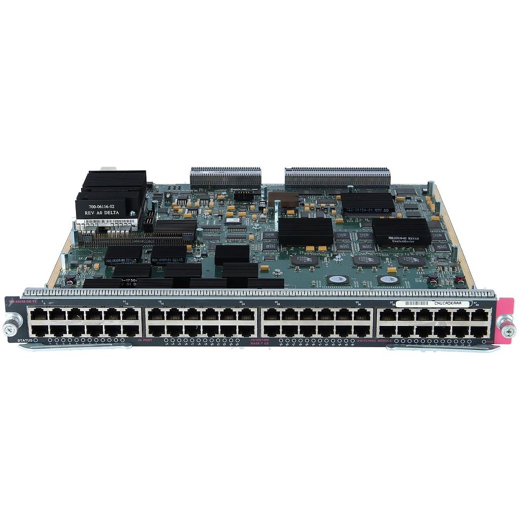 Cisco Catalyst 6500 Series 48-Port 10/100/1000 RJ-45 Cisco Express Forwarding 256 Interface Module; field-upgradable to support Cisco Prestandard PoE daughter card (part number WS-F6K-VPWR-GE=) or 802.3af PoE daughter card (part number WS-F6K-GE48-AF=)