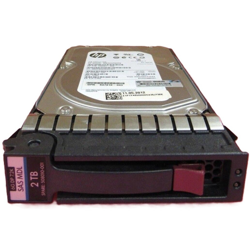 HPE 2TB 7.2K 3.5-inch SAS 6Gb/s Dual Port Hard Drive w/ caddy 