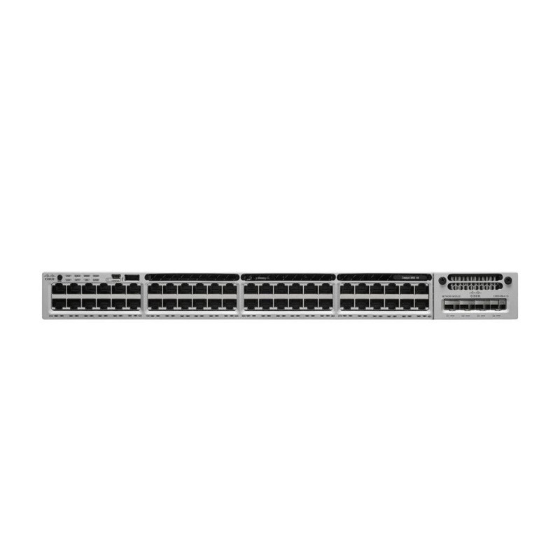 Catalyst 3850 Stackable 48 10/100/1000 Ethernet PoE+ ports, with one 1100WAC power supply 1 RU, IP Services feature set