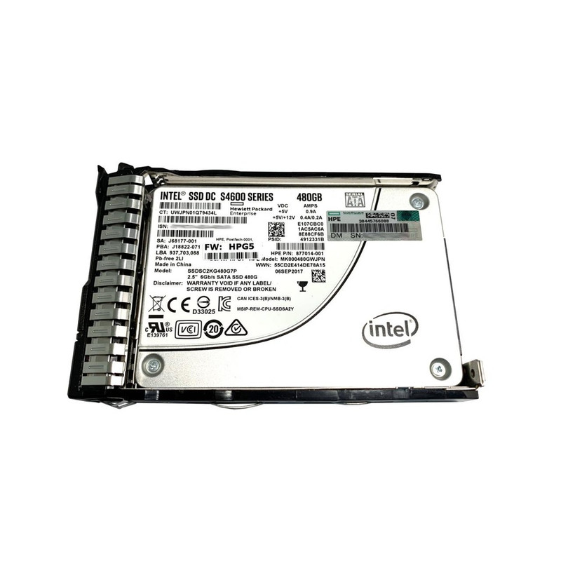 HPE 480GB 2.5-inch SSD SATA 6Gb/s Mixed Use SC Digitally Signed Firmware w/ caddy
