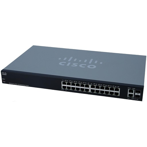 [SF220-24P-K9-EU] Cisco Small Business 220 Series SF220-24P Smart Switch, 24-Port 10/100 PoE+ with 180W power budget & 2 Gigabit RJ45/SFP combo ports