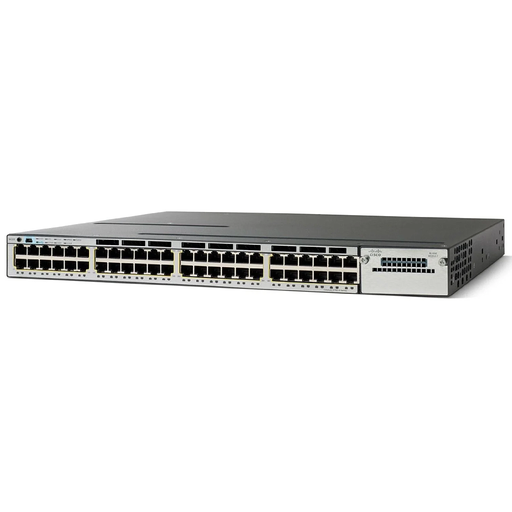 [WS-C3750X-48PF-S] Cisco Catalyst 3750X Stackable 48 10/100/1000 Ethernet PoE+ ports, with one 1100W AC power supply 1 RU, IP Base feature set