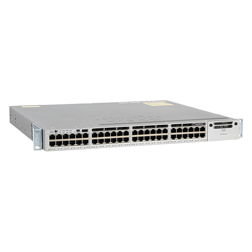 [WS-C3850-48T-L] Cisco Catalyst 3850 Stackable 48 10/100/1000 Ethernet ports, with one 350WAC power supply  1 RU, LAN Base feature set (StackPower cables need to be purchased separately)