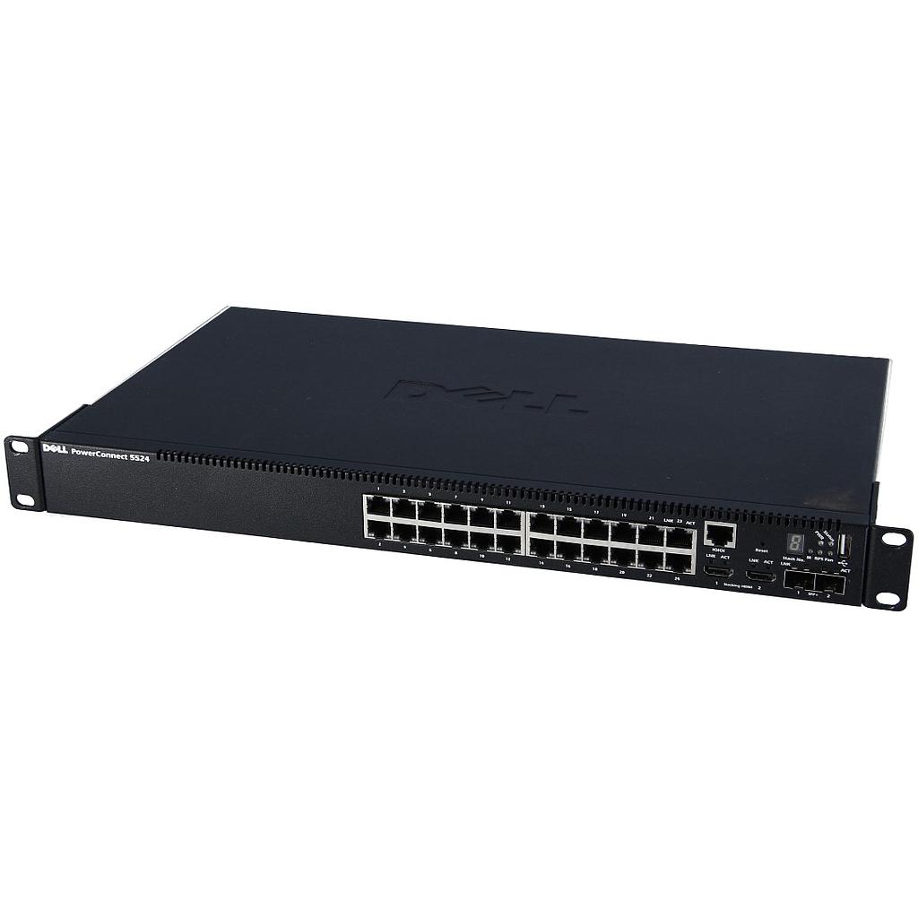 Dell PowerConnect 5524 24 Port 10/100/1000Mbps Base-T + 2x SFP+ ports Managed Ethernet Switch