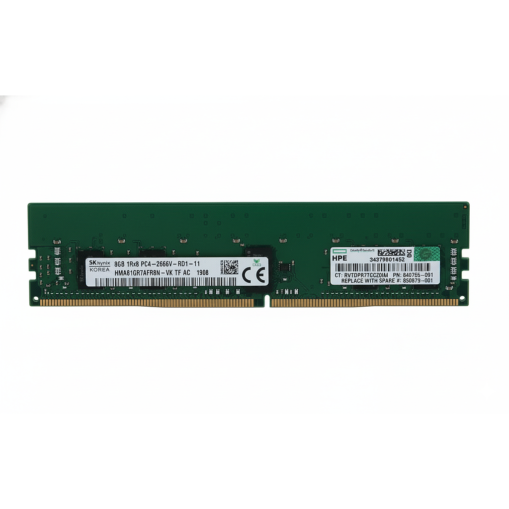 HPE 8GB 1Rx8 PC4-21300V-R (DDR4-2666) Registered CAS-19 Memory Kit