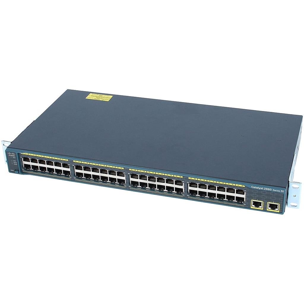 Cisco Catalyst 2960 48 10/100 and two fixed 10/100/1000TX uplink ports, LAN Lite Image