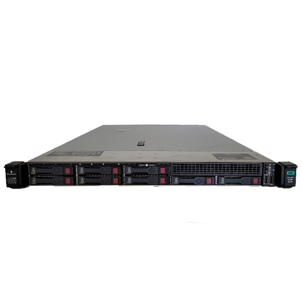 HPE ProLiant DL360 G10 8SFF NC CTO 1U; Embedded SW RAID S100i; No embedded networking - 2nd Gen Processors