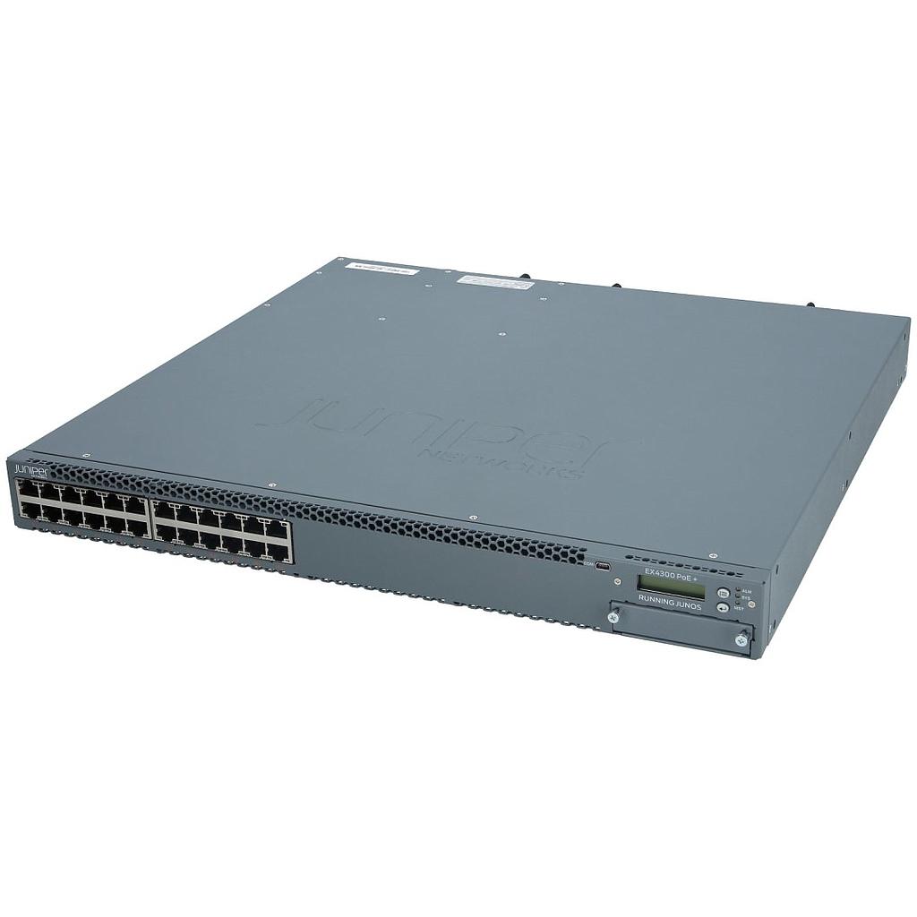 Juniper 24-port 10/100/1000BASE-T PoE-plus + 715 W AC PS (provides 565 W PoE+ power) (QSFP+ DAC for Virtual Chassis ordered separately)