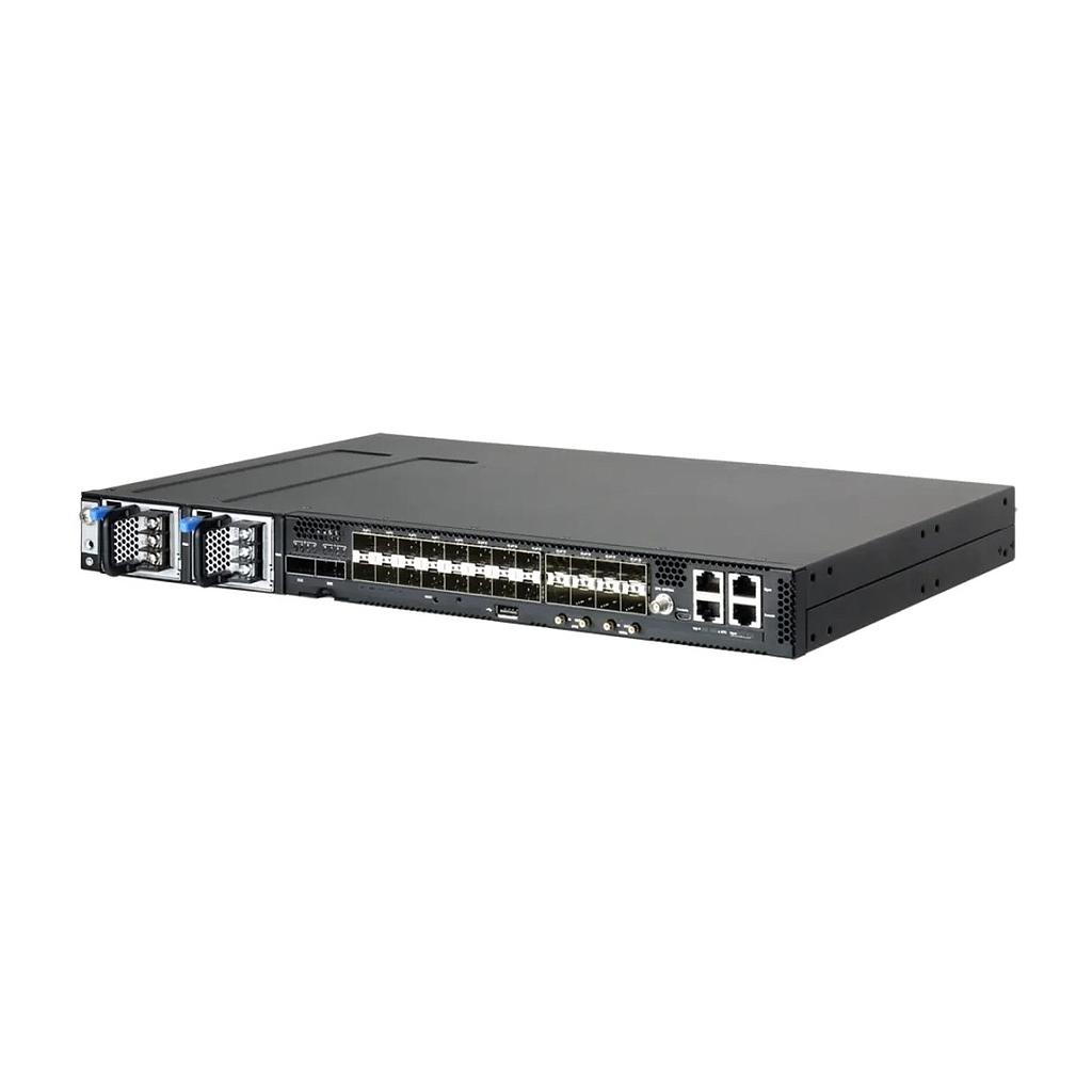 Edgecore CSR320, 16x 10Gbps SFP+, 8x 25Gbps SFP28, 2x 100Gbps QSFP28 ports, 2x AC PSUs, Front to Back Airflow, ONIE Software Installer, Cell Site Gateway Access Router