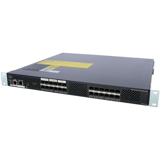 [DS-C9124-1-K9] Cisco MDS 9124 24-Port Fabric Switch with 16 4-Gbps active ports, VSANs, PortChannels, and Cisco DCNM for SAN Essentials Edition with one AC Power Supply. Option to order 16 SW SFPs and second PS with unit SFPs with unit, configure-to-order CTO