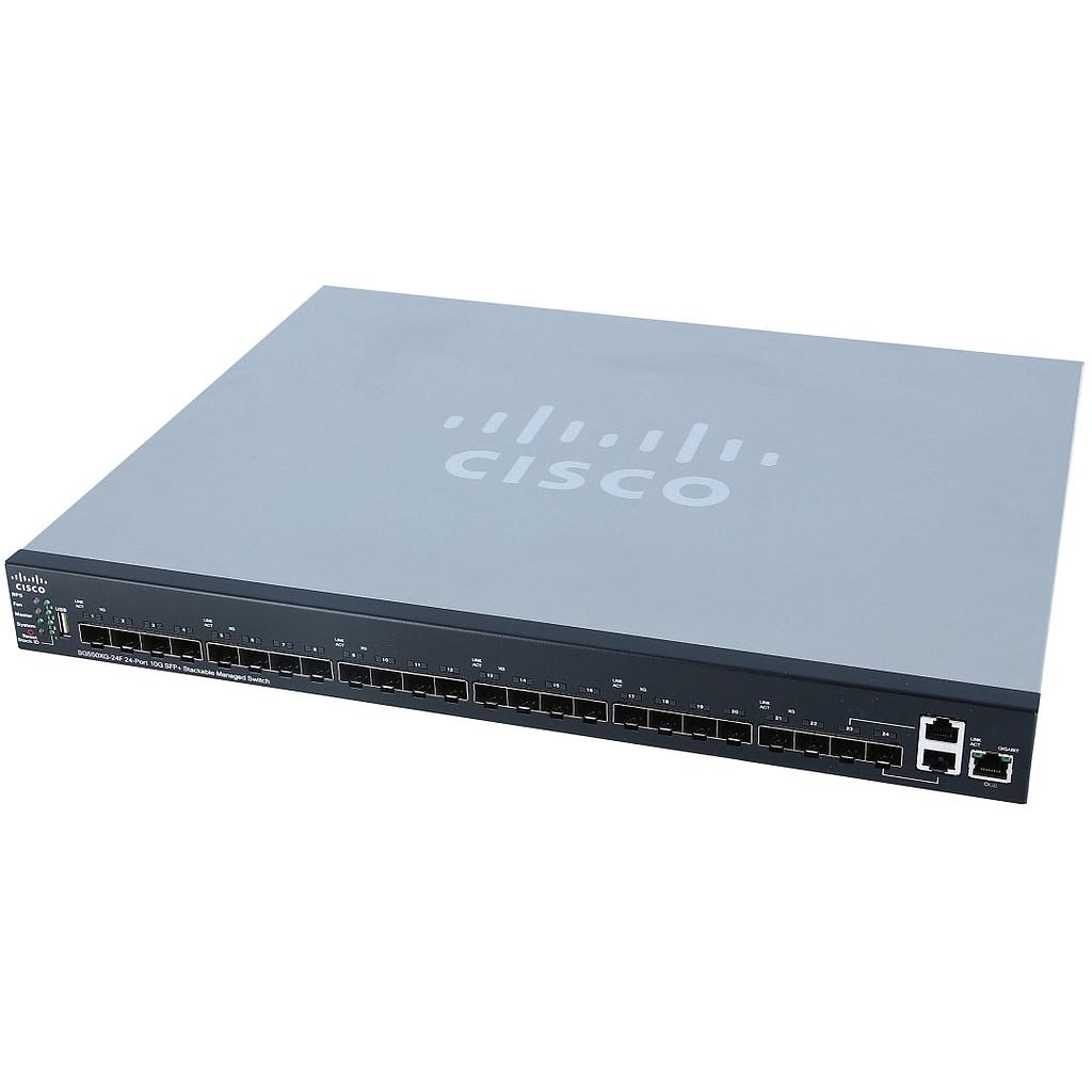 Cisco 550X Series SG550XG-24F Stackable Managed Switch, 24-Port 10G SFP+ &amp; 2x 10 Gigabit base-T copper port (combo with 2 SFP+)