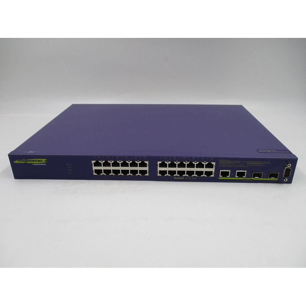 Extreme Networks Summit X150-24P, 24 Port 10/100BASE-TX with PoE, 2 Gigabit Combo Ports, ExtremeXOS Layer 2 Edge License Switch