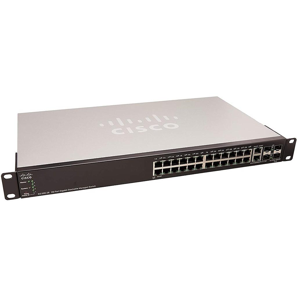 Cisco Small Business 500 Series SG500-28 Stackable Managed Switch, 24-Port 10/100/1000 &amp; 4 Gigabit Ethernet (2 combo Gigabit RJ45/SFP &amp; 2 1GE/5GE SFP) ports