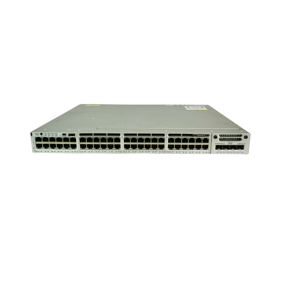 Cisco Catalyst 3850 Stackable 48 10/100/1000 Ethernet ports, with one 350WAC power supply  1 RU, IP Base feature set