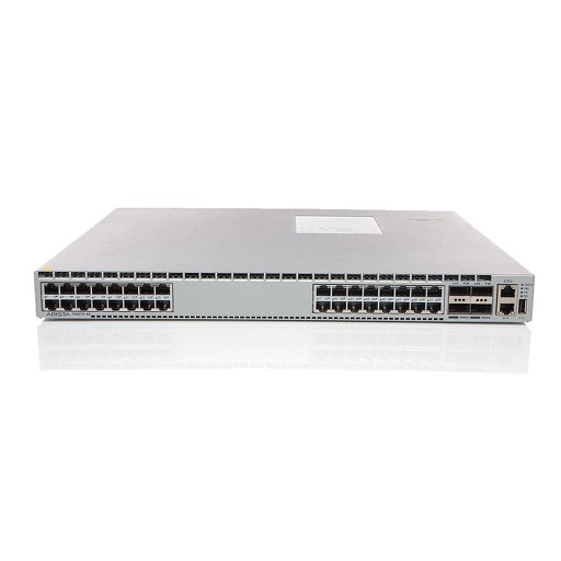 Arista 7050TX, 32x RJ45 (1/10GBASE-T) & 4x QSFP+ switch, front-to-rear airflow and dual AC power supplies