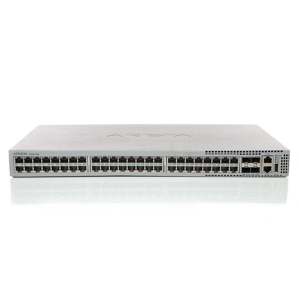 Arista 7010T, 48x RJ45 (10/100/1000), 4 x SFP+ 1(1/10GbE) switch, rear to front air, 2x AC