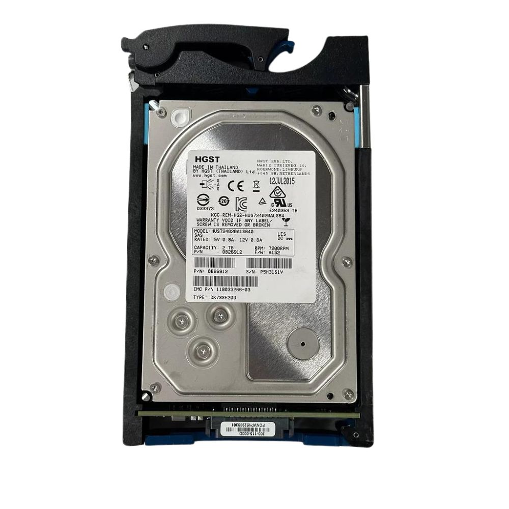 EMC 2TB 7.2K 3.5-inch SAS 6Gb/s Hard Disk Drive for VNX w/ caddy