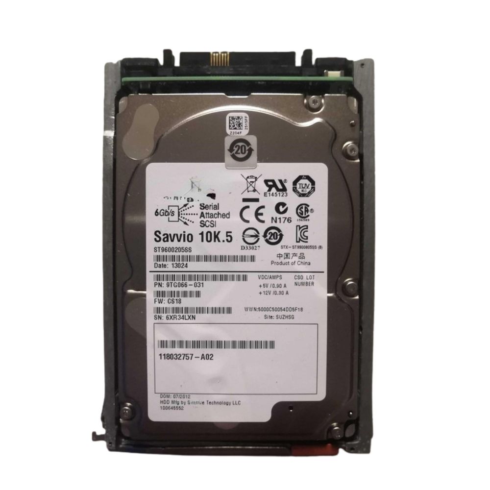 EMC 600GB 10K 2.5-inch SAS 6Gb/s Hard Disk Drive for VNX w/ caddy 