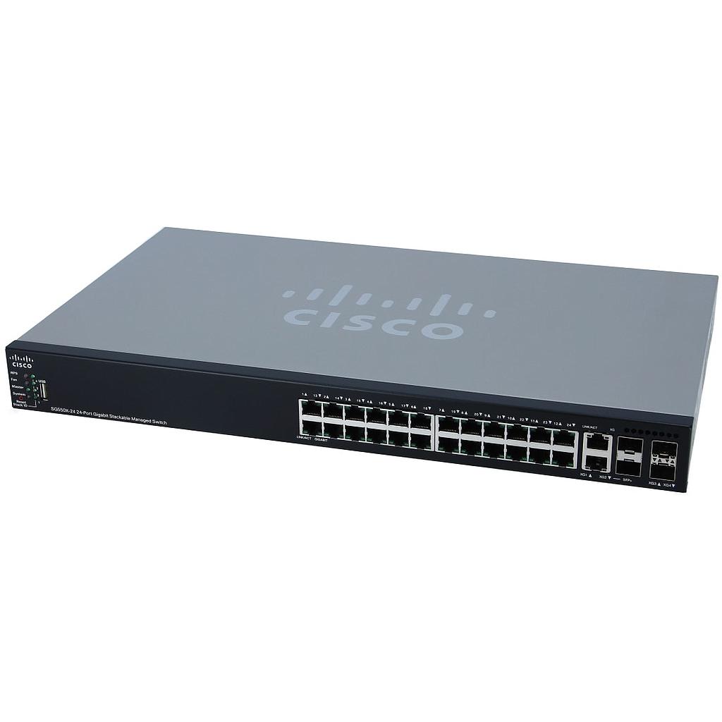 Cisco SG550X-24 24-Port 1G, 2x 10G SFP+ Stackable Managed Switch