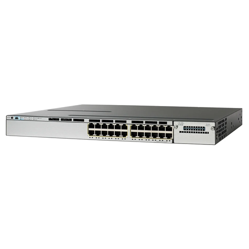 [WS-C3750X-24T-S] Cisco Catalyst 3750X Stackable 24 10/100/1000 Ethernet ports, with one 350W AC power supply 1 RU, IP Base feature set