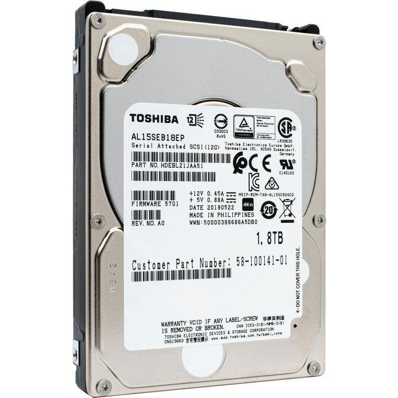 Toshiba 1.8TB 10K 2.5-inch SAS 12Gb/s 4Kn Enterprise Hard Drive