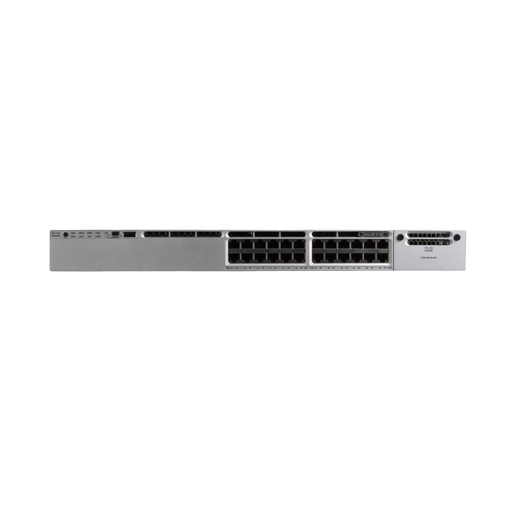 Cisco Catalyst 3850 Stackable 24 10/100/1000 Ethernet UPOE ports, with one 1100WAC power supply  1 RU, IP Base feature set