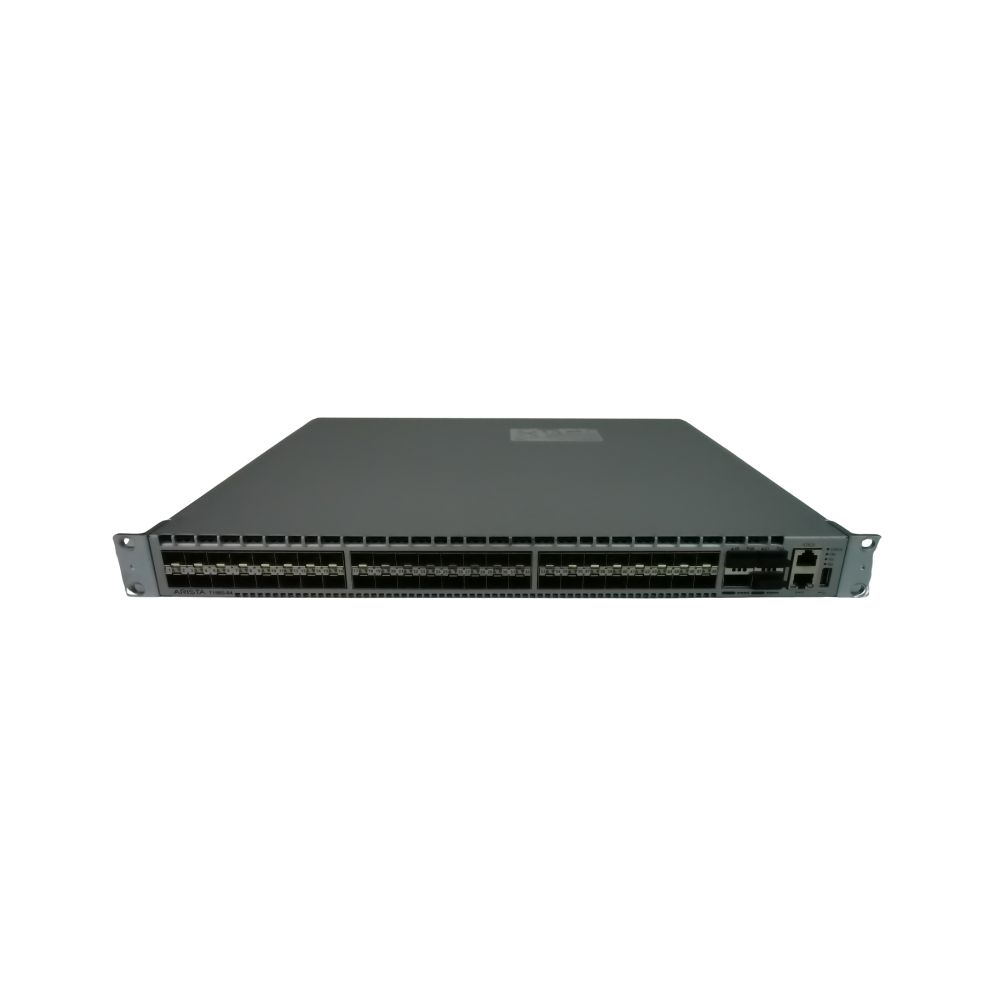 Arista 7150, 48x1/10G SFP+ &amp; 4xQSFP+ switch, high precision clock, front-to-rear airfow, 2x AC PSU