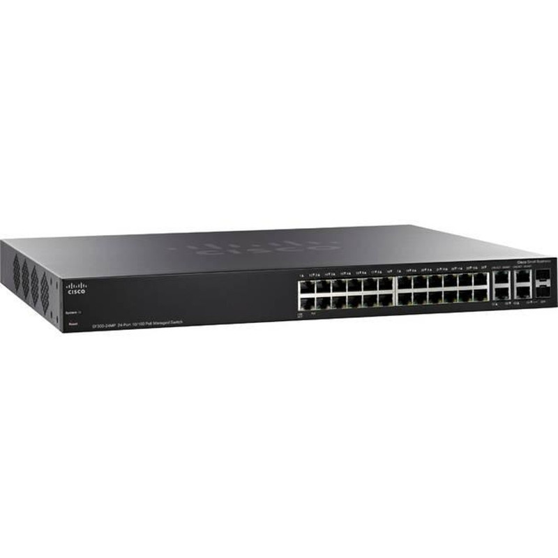 Cisco Small Business 300 Series SF300-24MP Managed Switch, 24-Port 10/100 PoE+ &amp; 2x 10/100/1000 Mbps ports &amp; 2 combo mini-GBIC ports